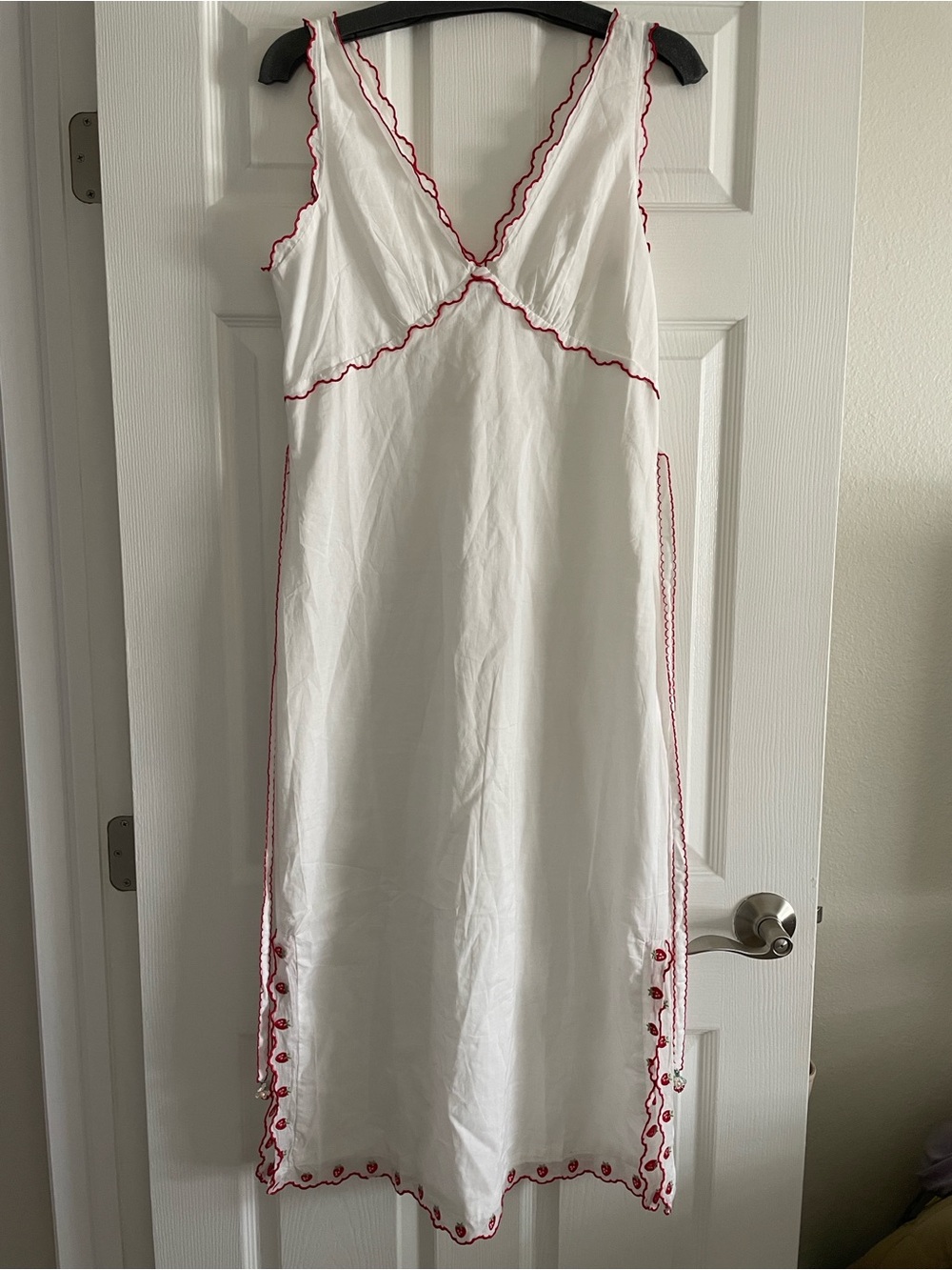 White Cotton Strawberry Dress
